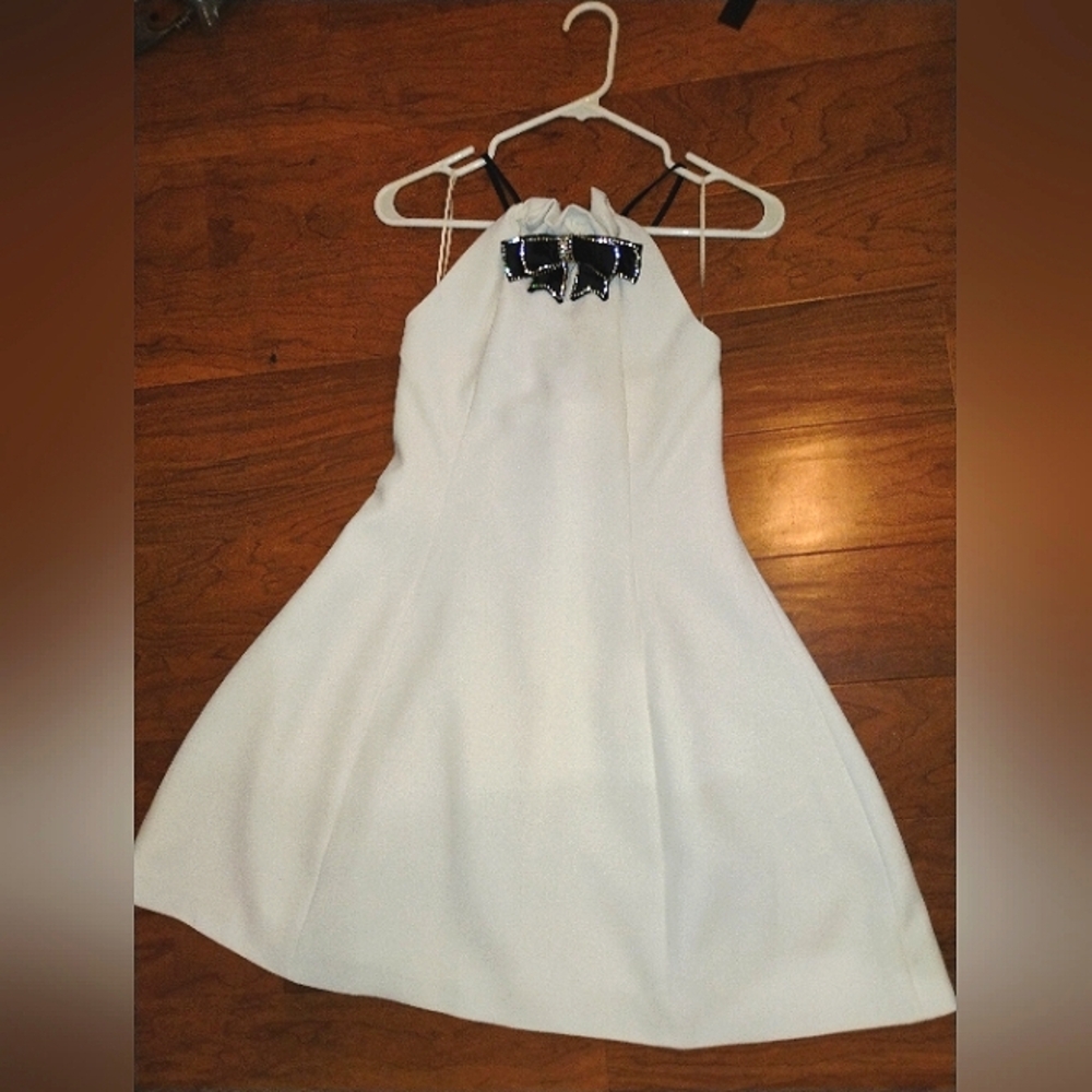 Bow-tie-neck Prada Mini Dress